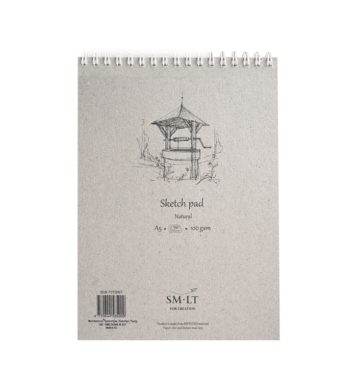 

Альбом на спирали для набросков Smiltainis "Sketch pad Natural", А5, 100 л