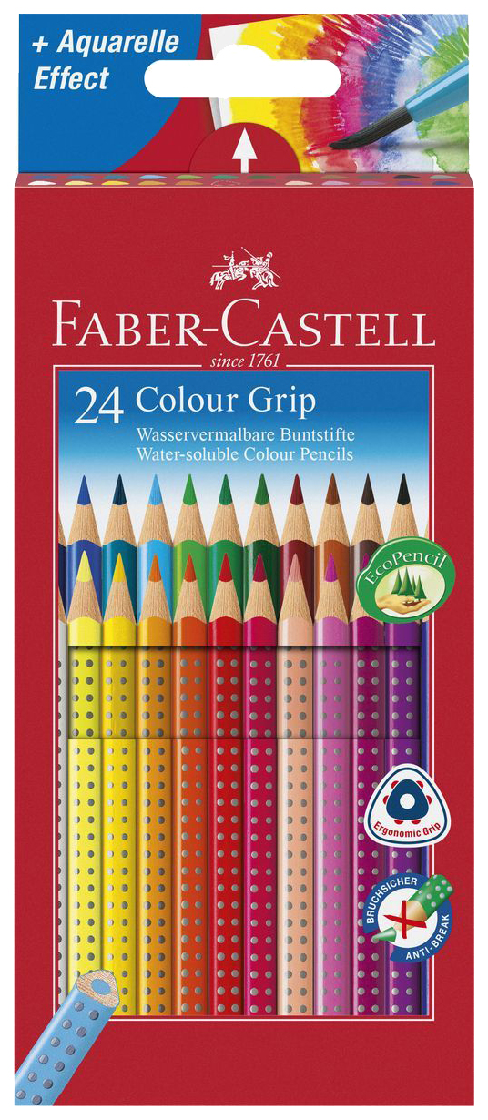 фото Карандаши цветные faber-castell grip 24 шт.