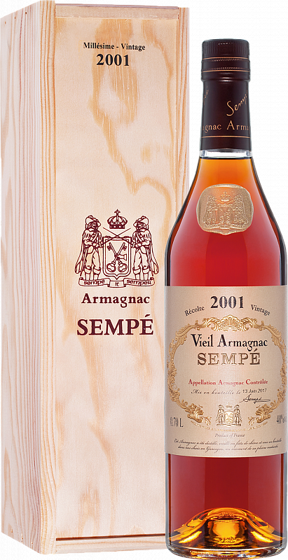 

Арманьяк Sempe Vieil, Armagnac AOC , 40 %, 700 мл, 2001г, gift box