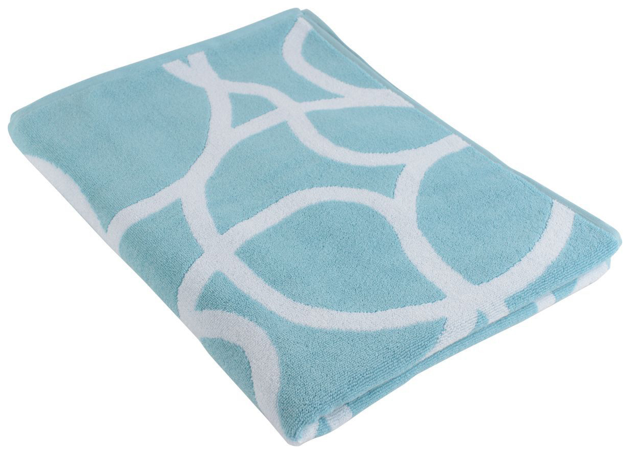 фото Жаккардовое полотенце с авторским дизайном gravity голубого цвета cuts&pieces 70х140 tkano