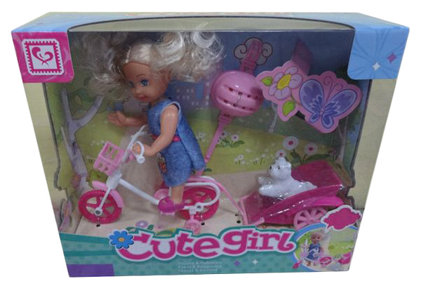 

Игровой набор "Cute Girl", с куколкой на велосипеде с собачкой, арт. K899-13A