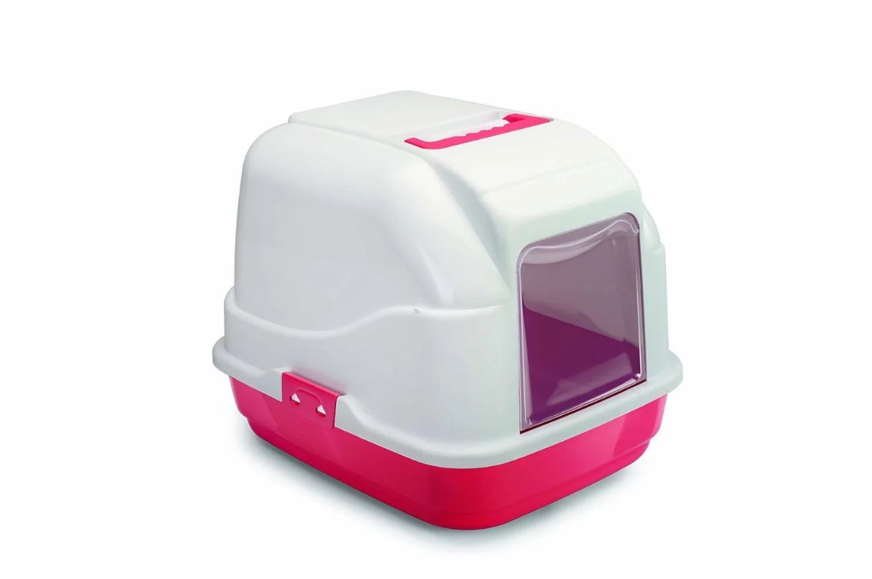 

Туалет для кошек IMAC My Cat, прямоугольный, розовый, белый, 50х40х40 см