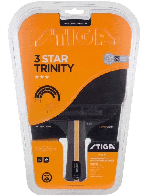 фото Ракетка для настольного тенниса stiga trinity, коническая ручка, 3 звезды