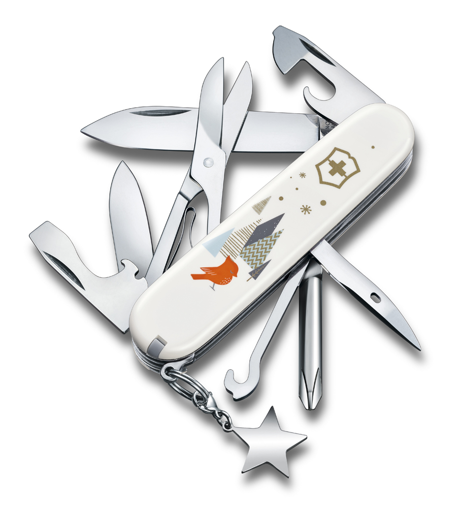 фото Нож складной victorinox 1.4703.7e1 super tinker winter magic se 2019 белый