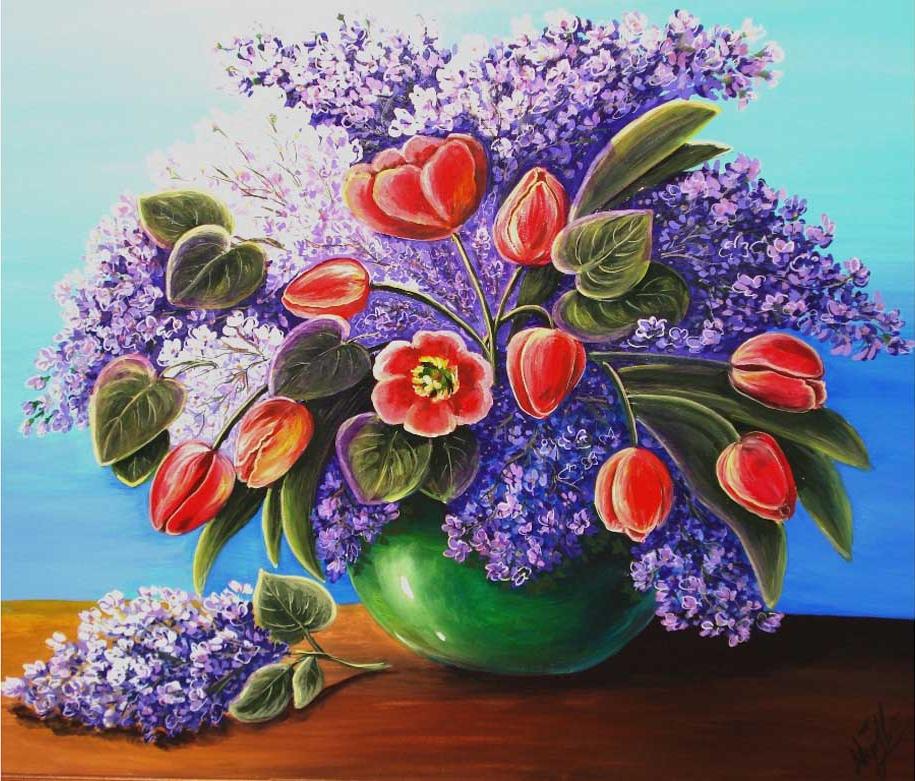 

Алмазная вышивка Алмазная Живопись Весенний букет, 30x40 см, Весенний букет