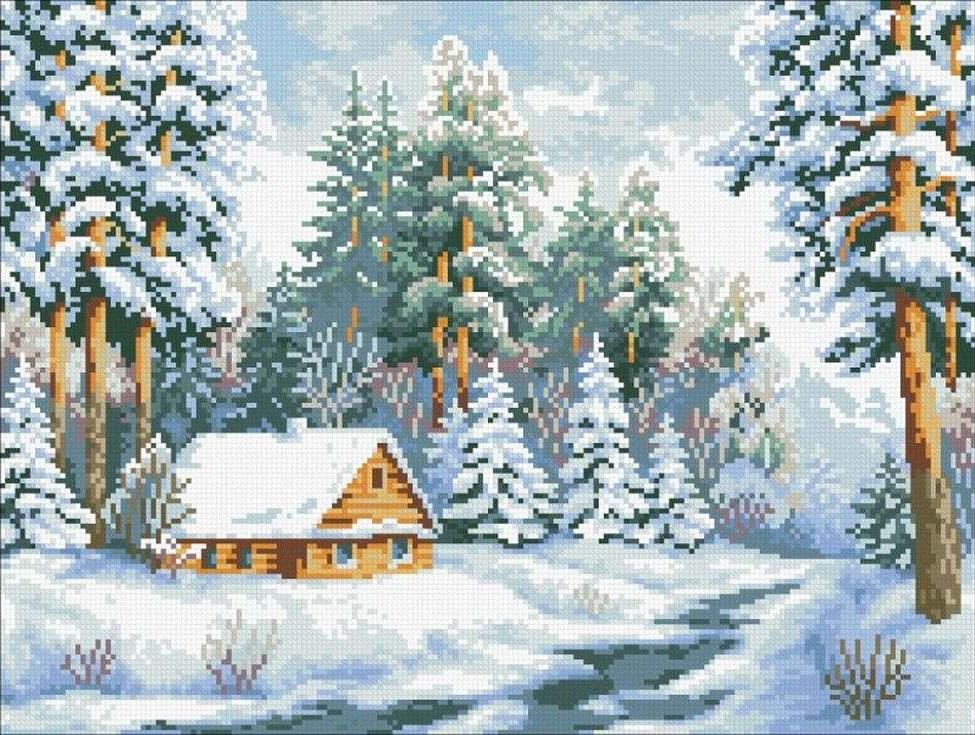 

Алмазная вышивка Паутинка Зимушка, 45x34 см, Зимушка