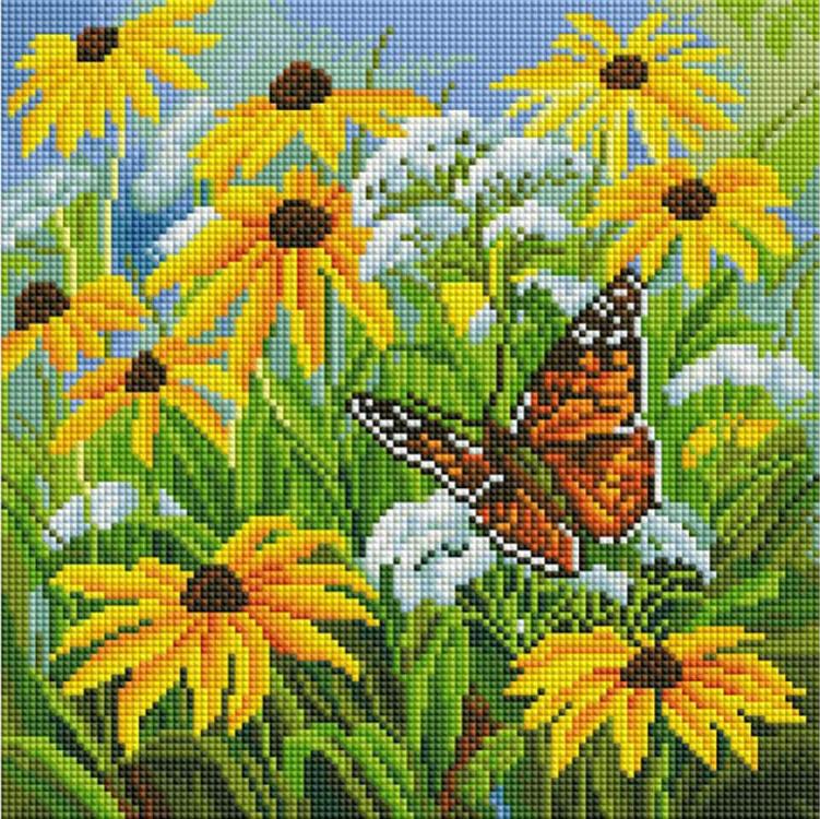 

Алмазная вышивка Белоснежка Цветочная поляна, 30x30 см, Цветочная поляна