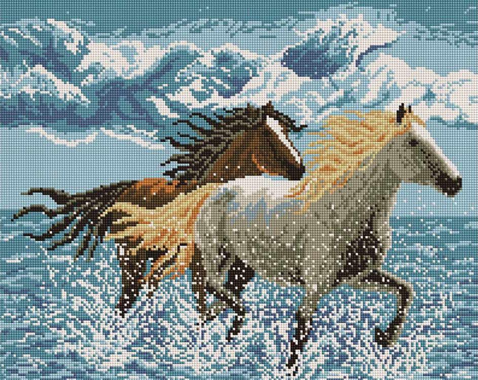 

Алмазная вышивка Painting Diamond Бегущие по воде, 40x50 см, Бегущие по воде