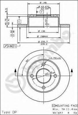 

Тормозной диск brembo 08494620