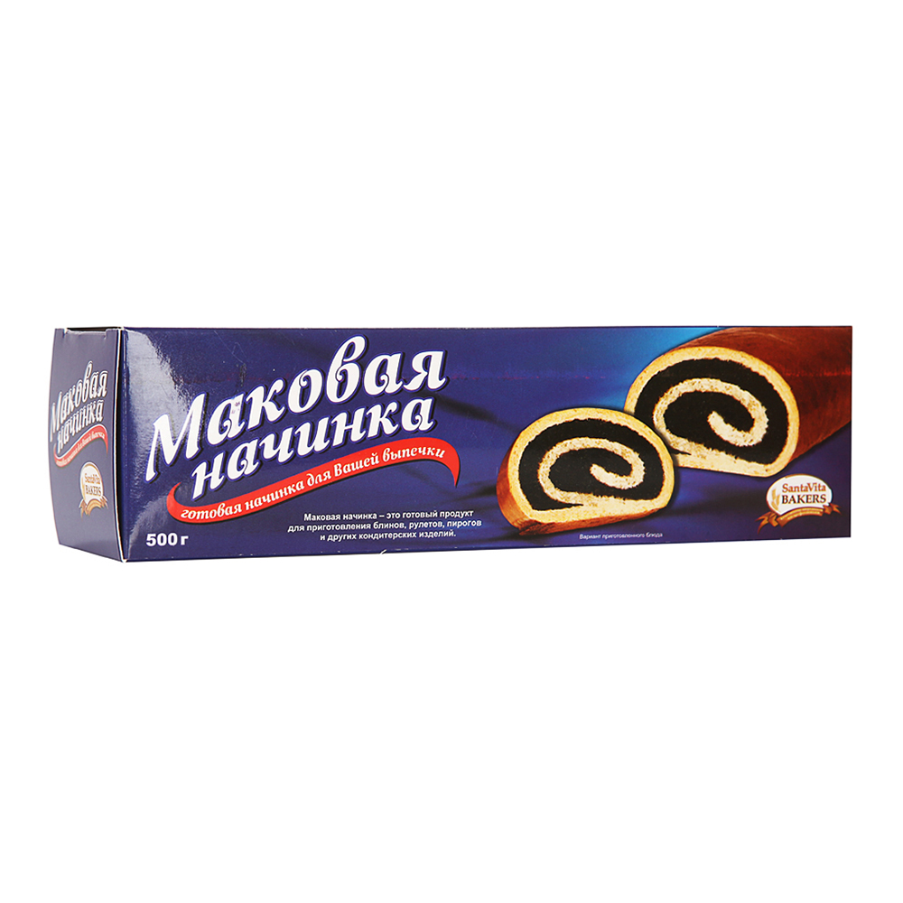 

Начинка SantaVita bakers маковая готовая 500 г, Начинка маковая