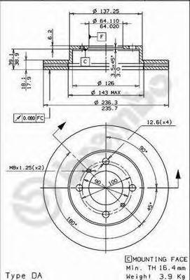 фото Тормозной диск brembo 09705610