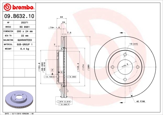 фото Тормозной диск brembo 09b63210