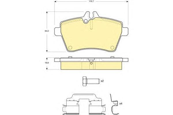 

Комплект тормозных колодок Girling 6116291