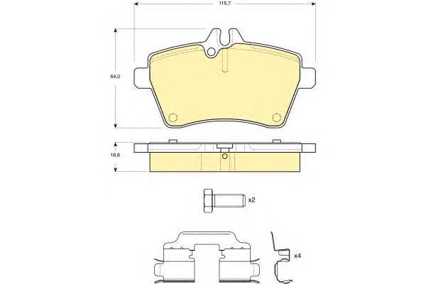 Комплект тормозных колодок Girling 6116291