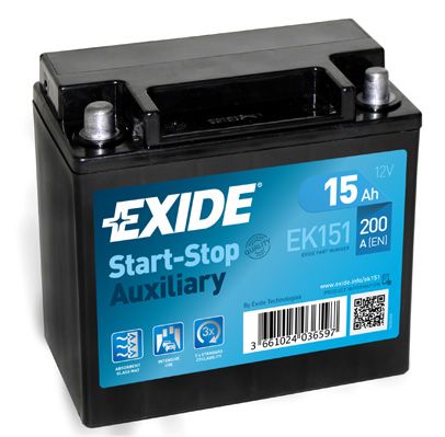 фото Аккумулятор автомобильный exide ek151 15 ач