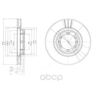 фото Тормозной диск delphi передний для hyundai h-1 2000-2004 bg4132