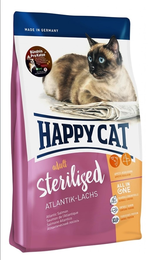 фото Сухой корм для кошек happy cat sterilised, для стерилизованных, лосось, 10кг