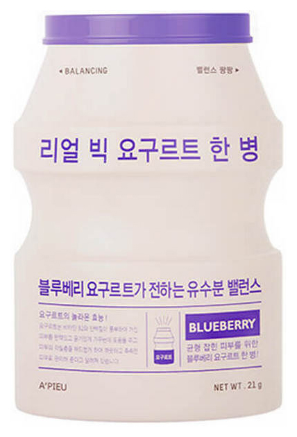 фото Маска для лица a'pieu real big yogurt one-bottle blueberry 21 г