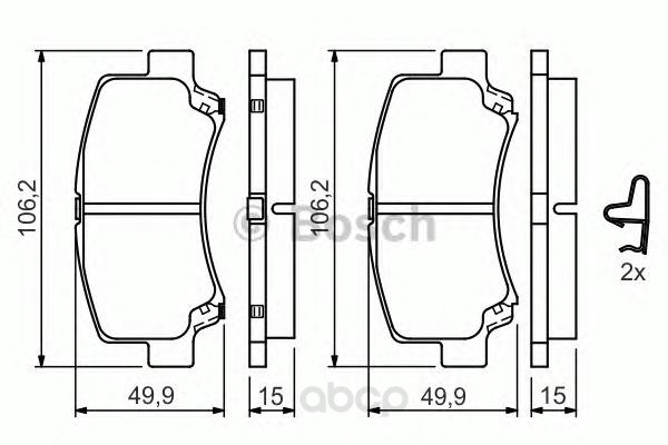 

Колодки дисковые передние BOSCH 0986424626