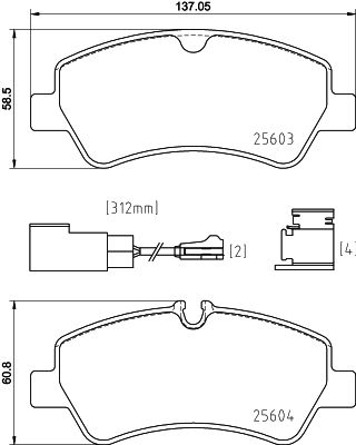 

Тормозные колодки brembo дисковые P24187