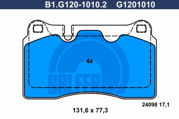

Комплект тормозных дисковых колодок GALFER B1.G120-1010.2