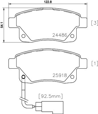Комплект тормозных дисковых колодок MINTEX MDB2853
