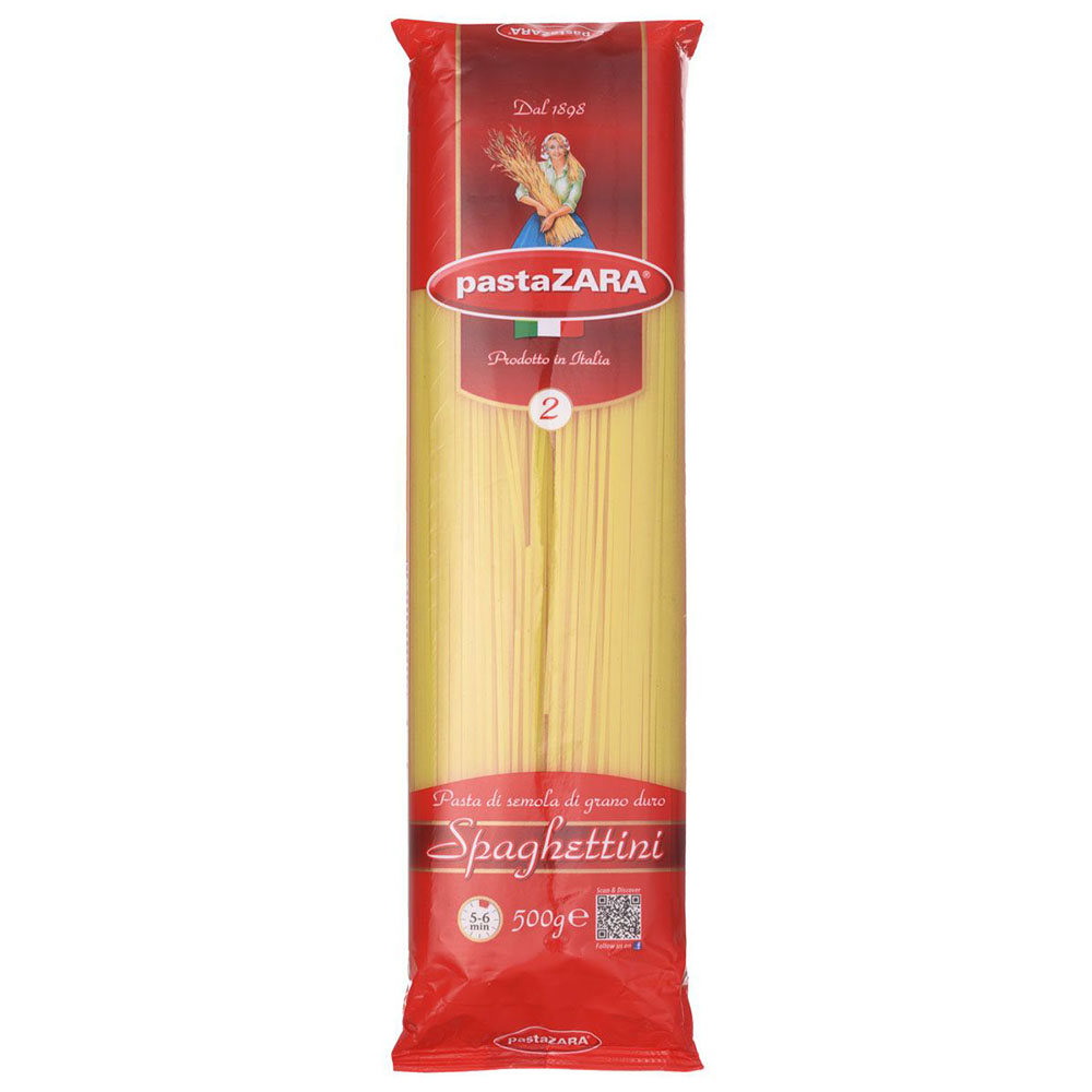 

Макароны Pasta Zara №2 спагетти средние 500 г