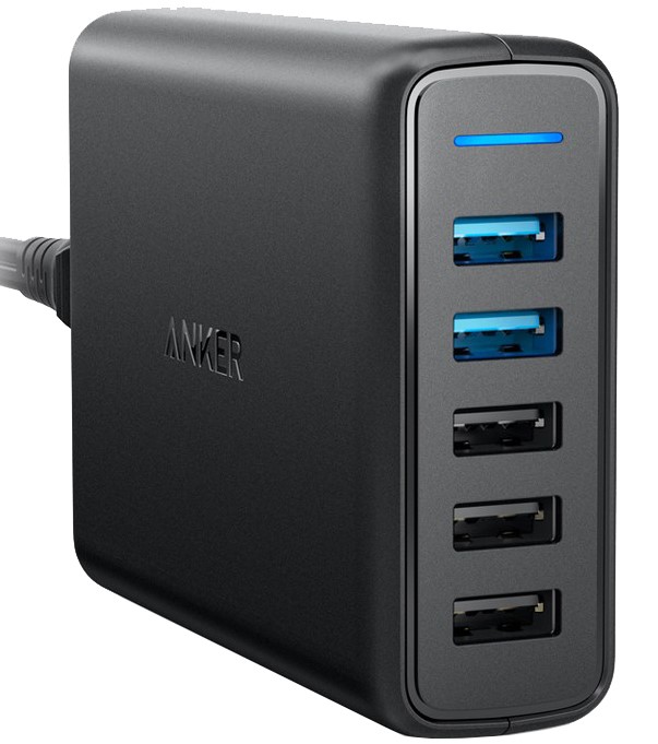 фото Сетевое зарядное устройство anker powerport 5, 6xusb, 12 a, black