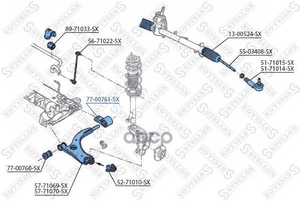 фото Сайлентблок stellox 7700761sx