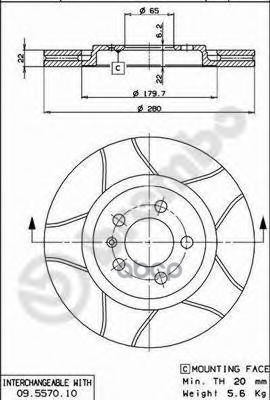 фото Тормозной диск brembo 09557075