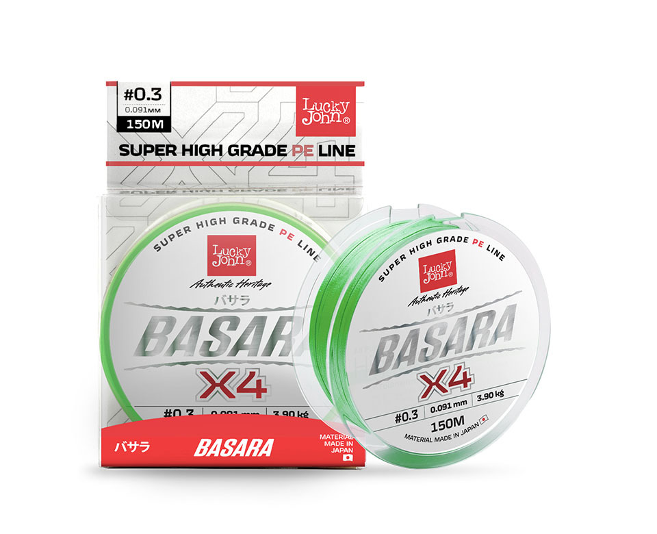 

Леска плетеная Lucky John Basara 0,09 мм, 150 м, 3,9 кг, light green, Зеленый, Basara