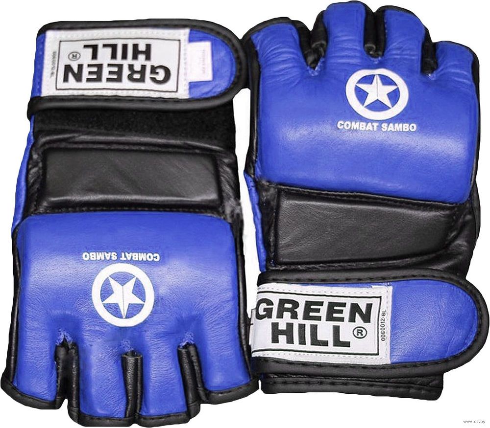 фото Перчатки для mma green hill combat sambo mmr-0027cs, к/з, синие (s)