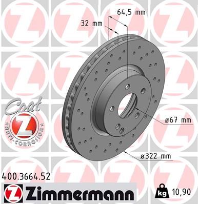 

Тормозной диск ZIMMERMANN 400.3664.52