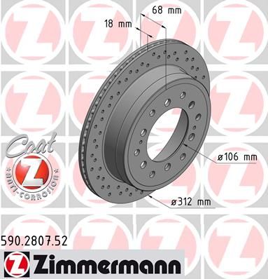 

Тормозной диск ZIMMERMANN 590.2807.52