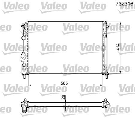 

Радиатор охлаждения двигателя VALEO 732316
