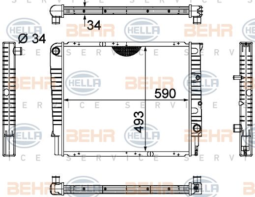 

Радиатор охлаждения двигателя BEHR HELLA SERVICE 8MK 376 721-001