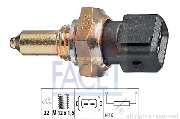 

Датчик, температура головки цилиндров FACET 7.3272