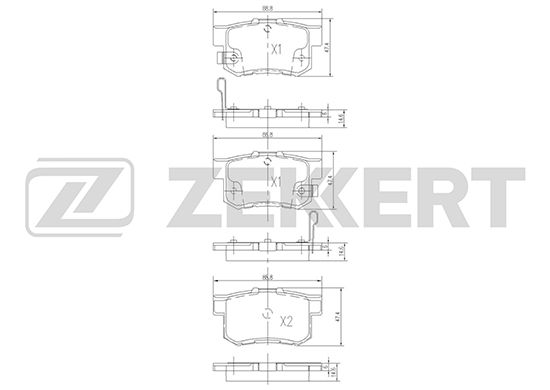 

Комплект тормозных колодок, дисковый тормоз ZEKKERT BS-1720