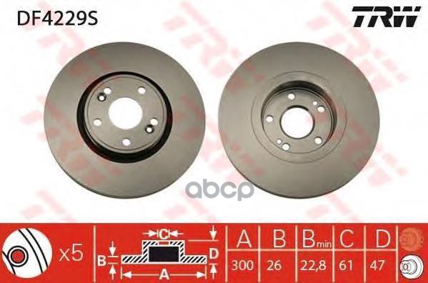 фото Тормозной диск trw/lucas df4229s