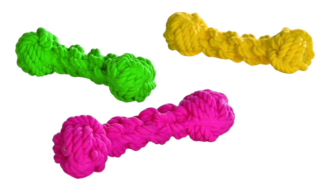 фото Жевательная игрушка для собак i.p.t.s гантель плетеная, длина 16 см