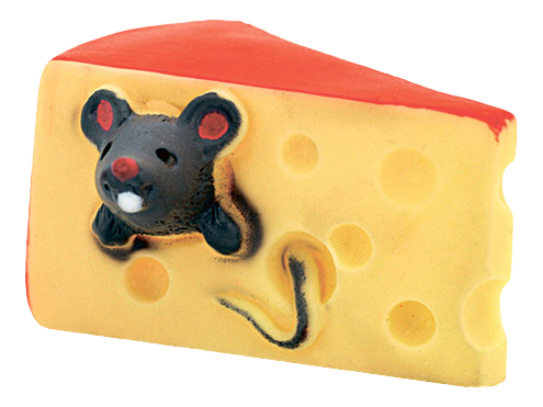 Жевательная игрушка для собак Lilli Pet Мышка в сыре с пищалкой, 9.5 см