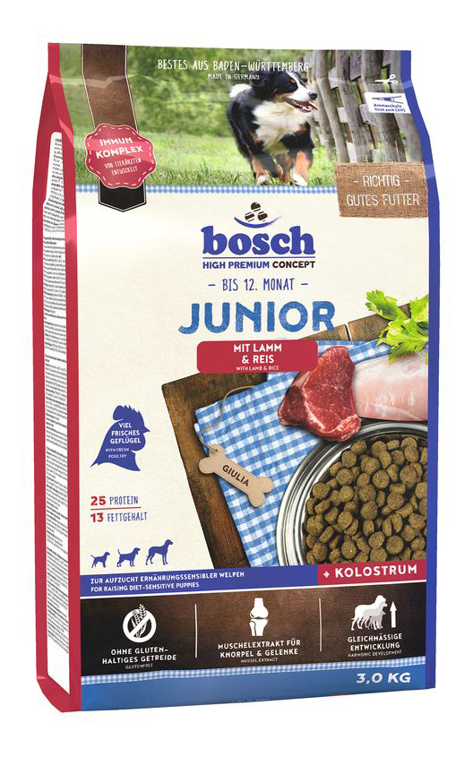 

Сухой корм для щенков Bosch Junior, ягненок и рис, 3кг, Junior