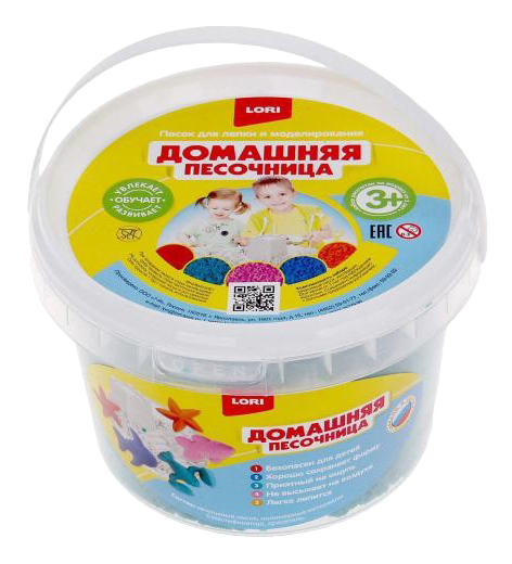

Кинетический песок LORI Изумрудный песок 700 г, изумрудный песок 700 г.