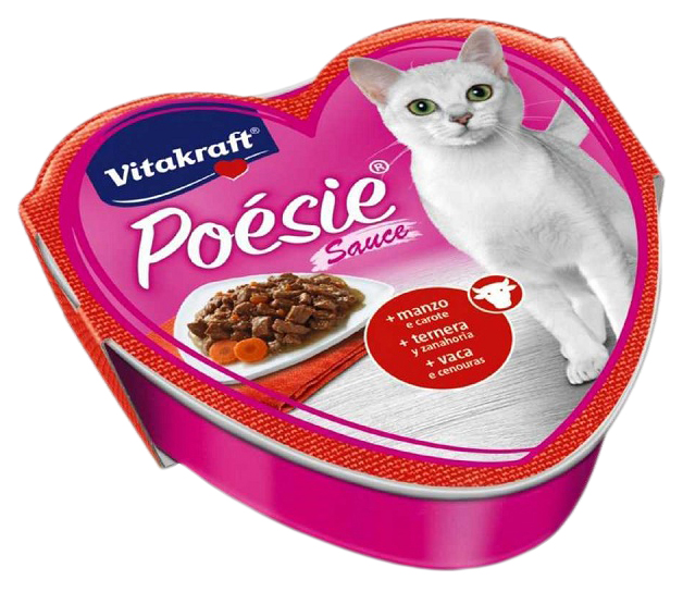 фото Консервы для кошек vitakraft poesie sauce, с говядиной и морковью в соусе, 85г