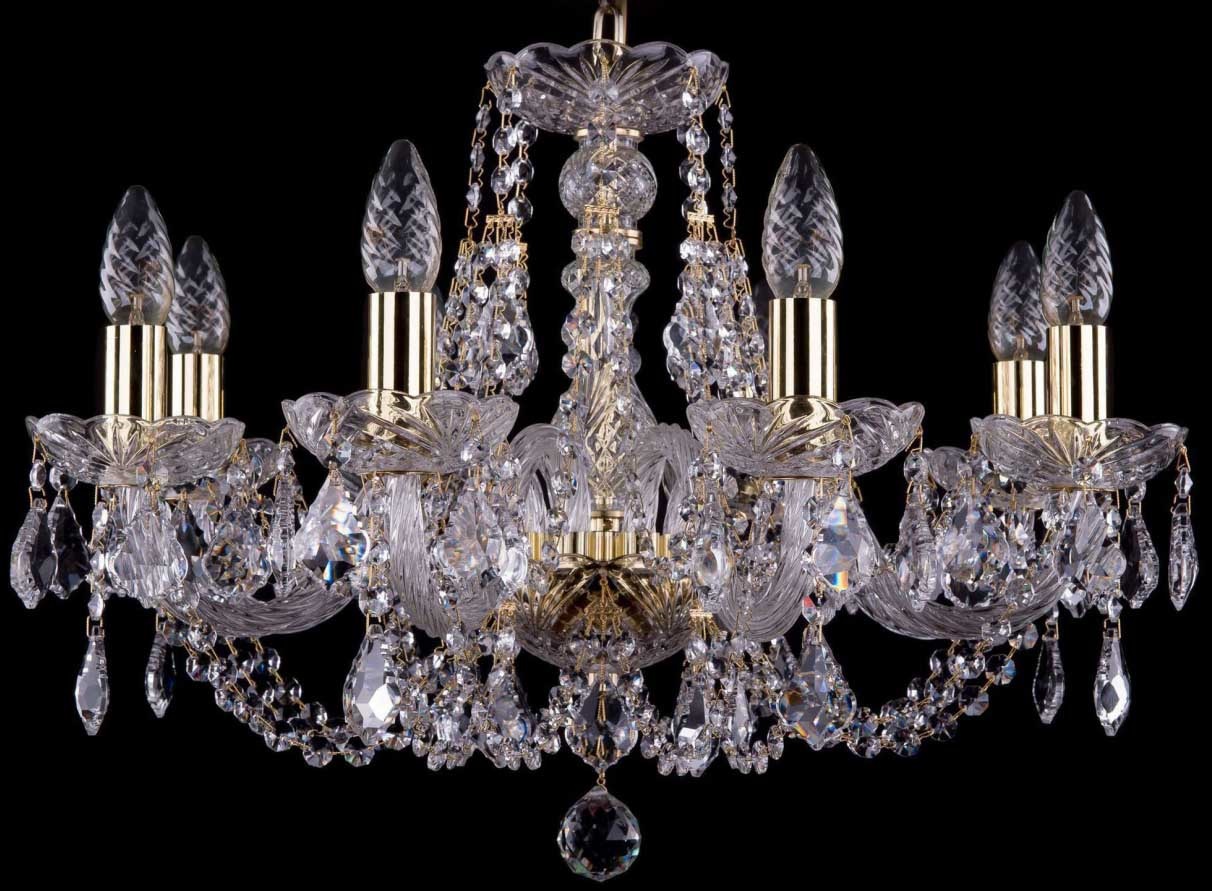 фото Люстра подвесная bohemia ivele crystal 1406/8/195/g/leafs