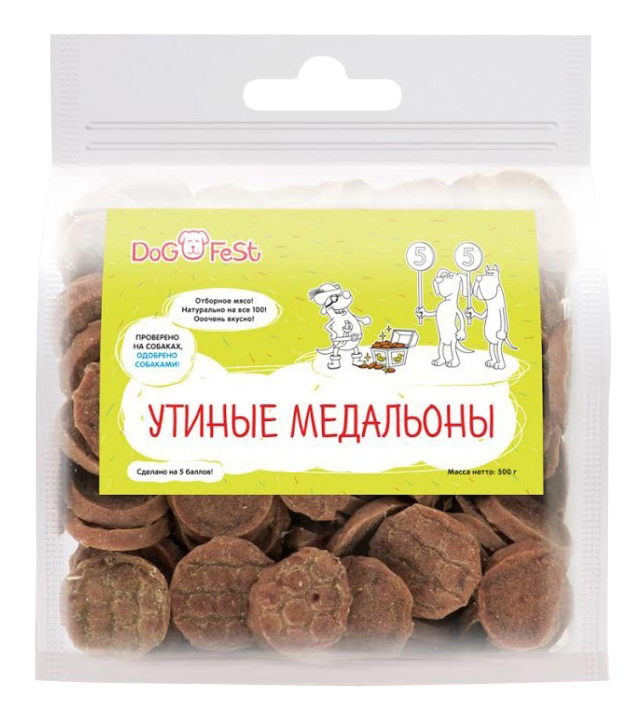 Лакомство для собак Dog Fest Утиные медальоны, 500г