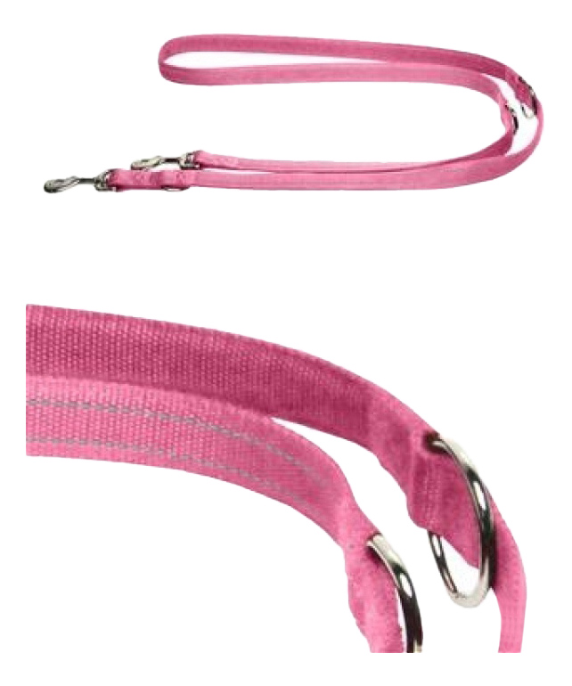Поводок для собак Papillon Светоотражающий тренировочный 15мм-200см розовый