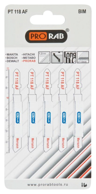 Пилки для лобзиков Prorab PT118AF 00003563