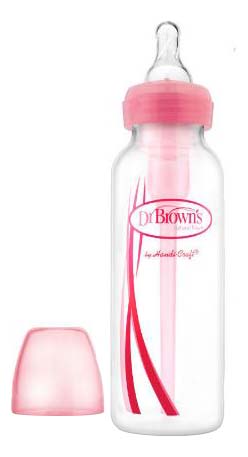фото Детская бутылочка dr. brown's options стандартная 2 в 1 270 мл розовая