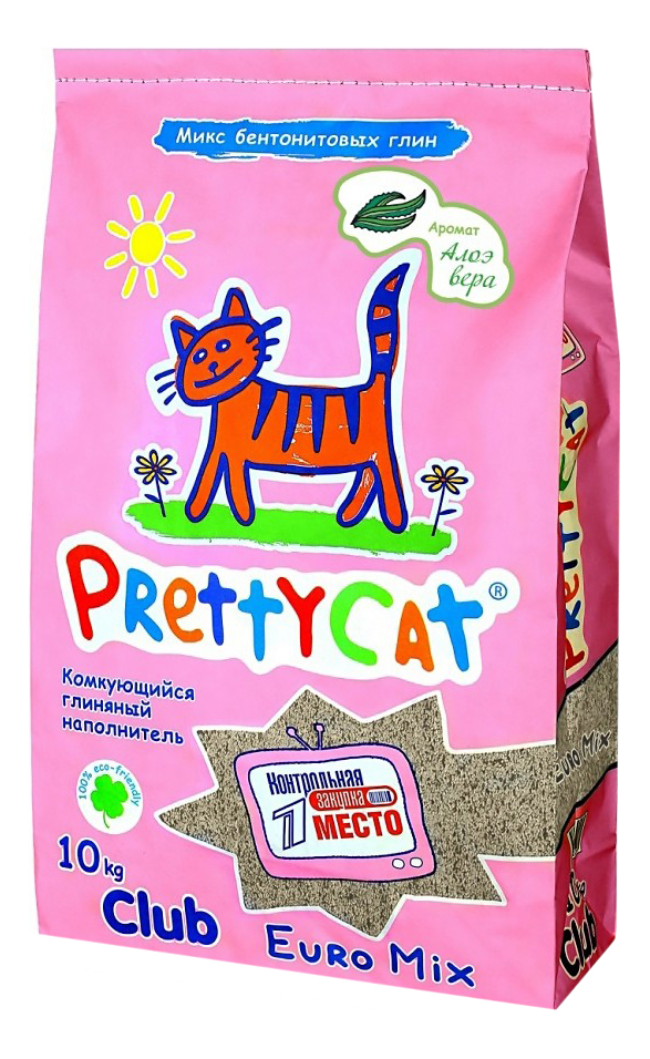 фото Комкующийся наполнитель для кошек prettycat euro mix бентонитовый, 10 кг, 40 л